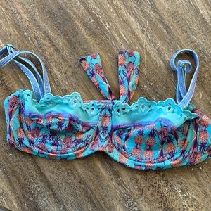 Maje printed bikini top, size S.